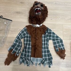 Wolf with hoodie/over head mask, and paws #HalloweenCostume #WolfCostume